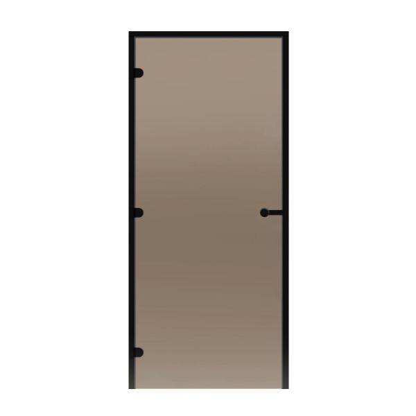 Дверь для парной Harvia ALU Black Line 7х19 коробка черная, стекло бронза. Фото № 1
