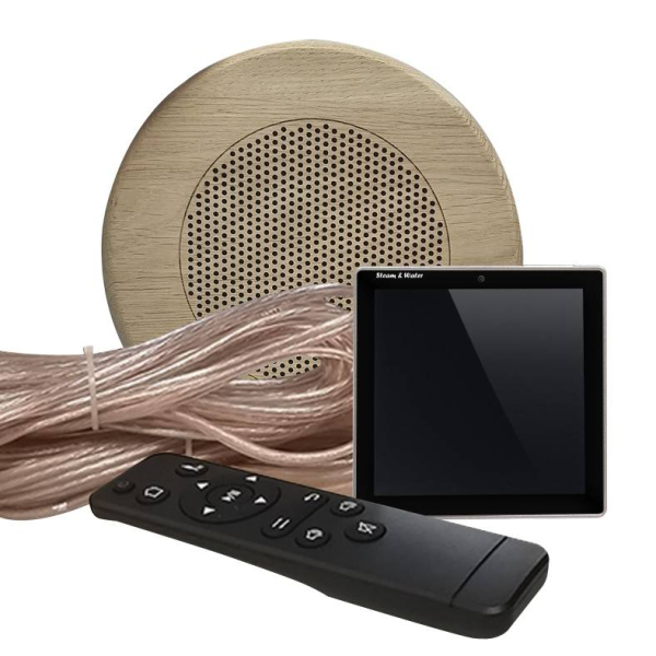 Комплект акустической системы встраиваемый SW-Sensor-1 Black (одна колонка Wood, круг). Фото № 1