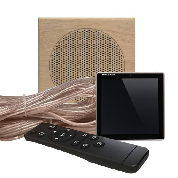 Комплект акустической системы встраиваемый SW-Sensor-1 Black (одна колонка Wood, квадрат). Фото № 1