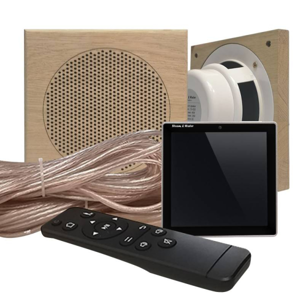 Комплект акустической системы встраиваемый SW-Sensor-2 Black (две колонки Wood, квадрат). Фото № 1