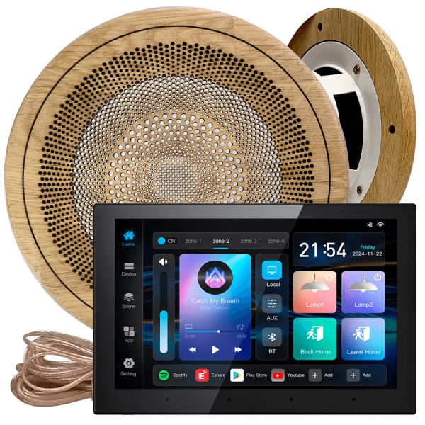 Комплект акустики для бани SW-2 SOUND Next WiFI Wood (две колонки, круг). Фото № 1