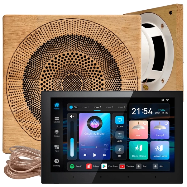Комплект акустики для бани SW-2 SOUND Next WiFI Wood (две колонки, квадрат). Фото № 1