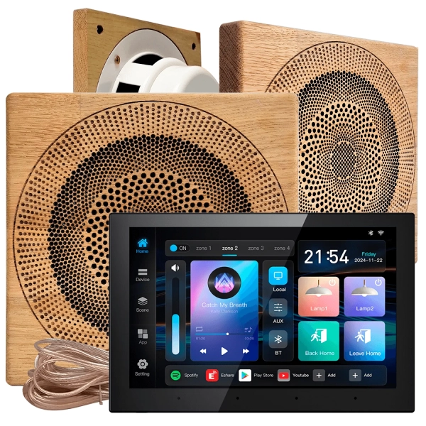 Комплект акустики для бани SW-3 SOUND Next WiFI Wood (три колонки, квадрат). Фото № 1