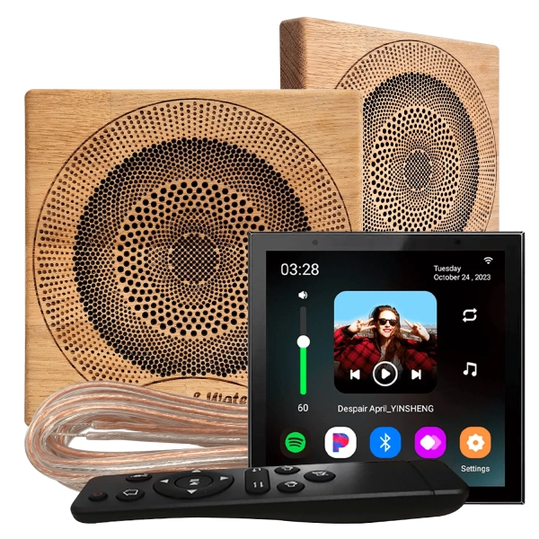 Комплект акустической системы SW Sensor 2.0 Wood WiFi (две колонки, квадрат). Фото № 1