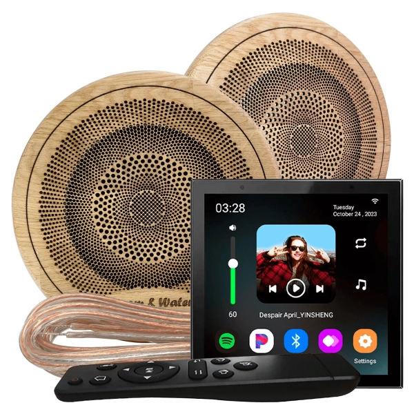 Комплект акустической системы SW Sensor 2.0 Wood WiFi (две колонки, круг). Фото № 1