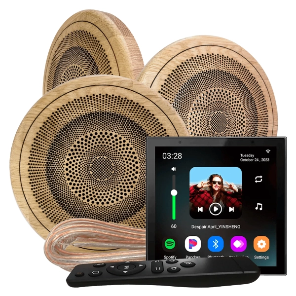 Комплект акустической системы SW Sensor 2.0 Wood WiFi (три колонки, круг). Фото № 1