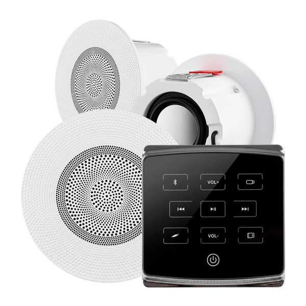 Комплект влагостойкой акустической системы SW ECO Black MINI-3 (три колонки, круг). Фото № 1