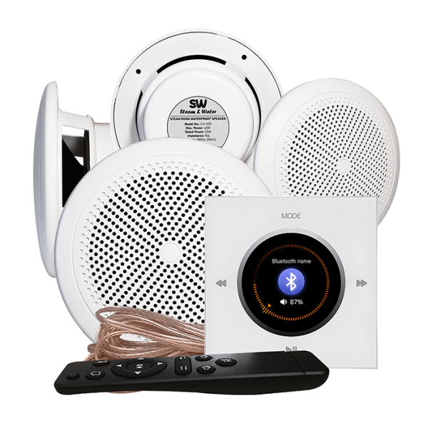 Комплект влагостойкой акустической системы SW NOISE White 4 (четыре колонки, круг). Фото № 1