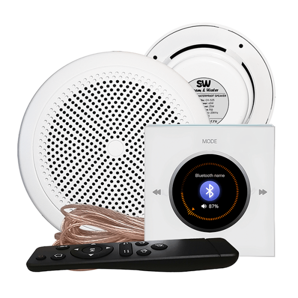 Комплект влагостойкой акустической системы SW NOISE White 2 (две колонки, круг). Фото № 1