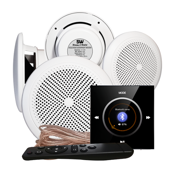 Комплект влагостойкой акустической системы SW NOISE Black 4 (четыре колонки, круг). Фото № 1