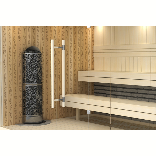 Электрическая печь SAWO DRAGONFIRE Heater King DRFT3-60NS-WL-P-C (6 кВт, выносной пульт, пристенная, нержавейка). Фото № 2