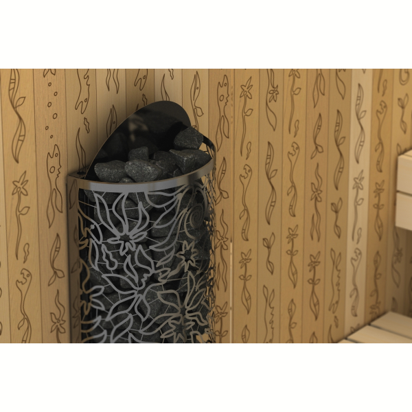 Электрическая печь SAWO DRAGONFIRE Heater King DRFT3-60NS-WL-P-C (6 кВт, выносной пульт, пристенная, нержавейка). Фото № 3