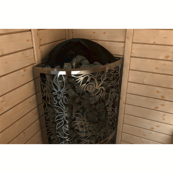 Электрическая печь SAWO DRAGONFIRE Heater King DRFT3-60NS-CNR-P-C (6 кВт, выносной пульт, угловая, нержавейка). Фото № 2