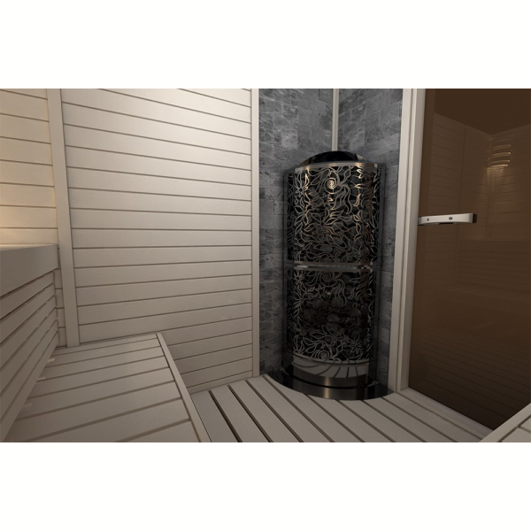 Электрическая печь SAWO DRAGONFIRE Heater King DRFT3-60NS-CNR-P-C (6 кВт, выносной пульт, угловая, нержавейка). Фото № 5