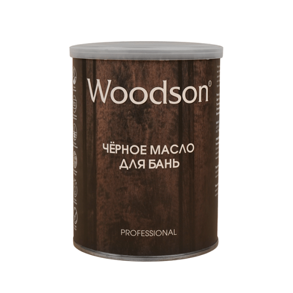 Чёрное масло для защиты древесины Woodson (баня) 2.4л. Фото № 1