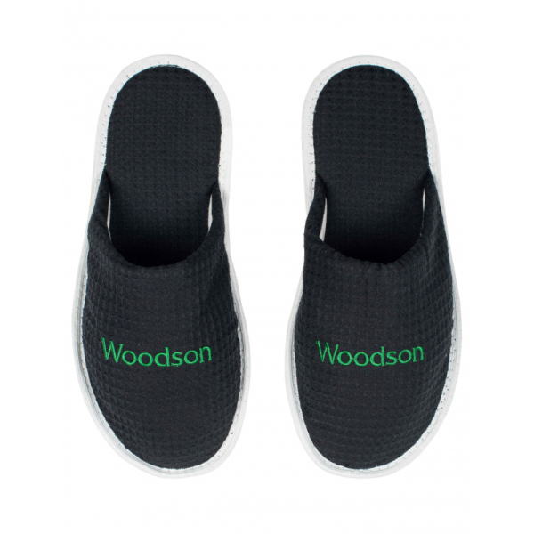 Тапочки Woodson вафельные с закрытым мысом (43-46) цвет чёрный. Фото № 1