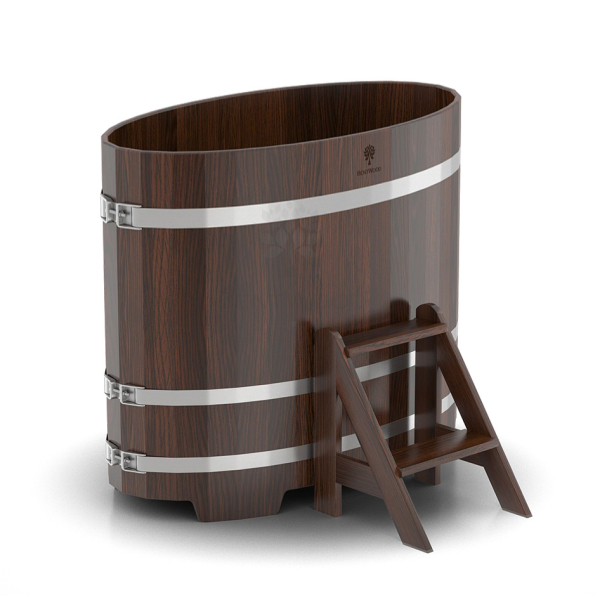 Купель Овальная Bentwood из морёного дуба 0,59 х 1,06 х 1,1 м. Фото № 1