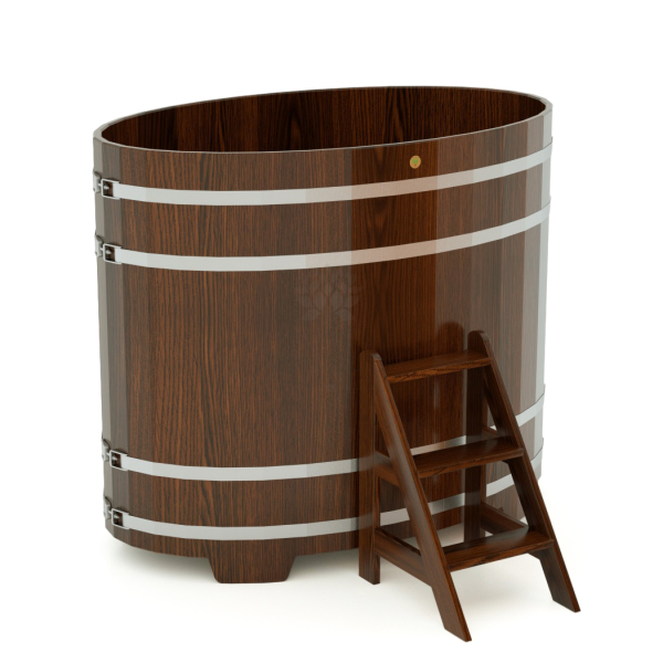 Купель Овальная Bentwood из морёного дуба 1,02 х 1,68 х 1,4 м. Фото № 1