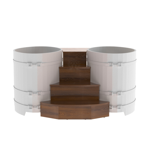 Подиум на две купели Bentwood 0,8х1,42 дуб морёный. Фото № 3