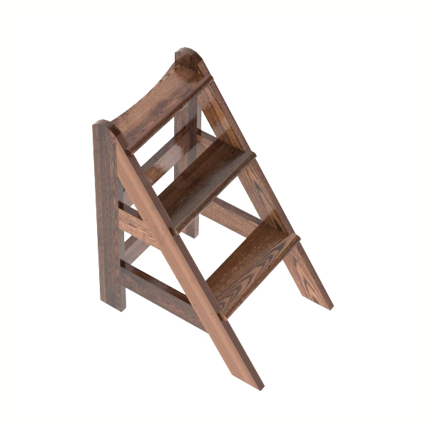 Лесенка для купели 3 ступени Bentwood лиственница морёная. Фото № 2
