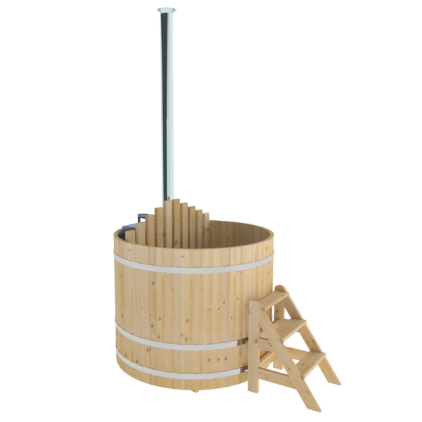 Купель BentWood Фурако из кедра D 1.5 (H 1.2/Стандарт) с внутренней печкой. Фото № 1