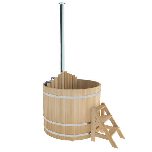 Купель BentWood Фурако из кедра D 1.5 (H 1.2/Премиум) с внутренней печкой. Фото № 1