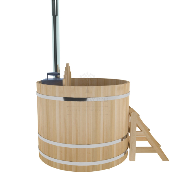 Купель BentWood Фурако из кедра D 1.5 (H 1.2/Премиум) с внутренней печкой. Фото № 5