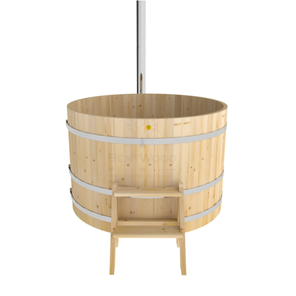 Купель BentWood Фурако из кедра D 1.5 (H 1.0/Стандарт) с наружной печкой. Фото № 2