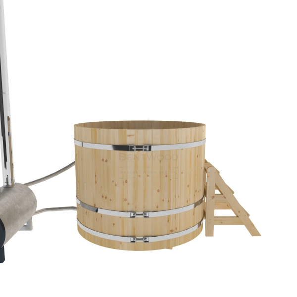 Купель BentWood Фурако из кедра D 1.5 (H 1.2/Стандарт) с наружной печкой. Фото № 8