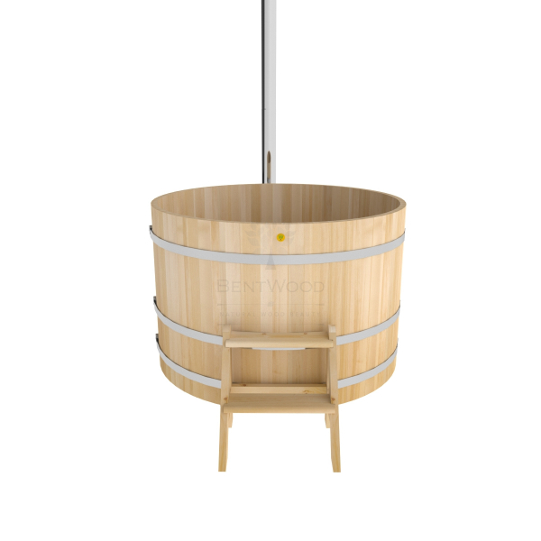Купель BentWood Фурако из кедра D 1.5 (H 1.0/Премиум) с наружной печкой. Фото № 6
