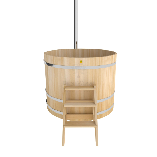 Купель BentWood Фурако из кедра D 1.5 (H 1.2/Премиум) с наружной печкой. Фото № 5