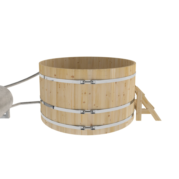 Купель BentWood Фурако из кедра D 1.8 (H 1.0/Стандарт) с наружной печкой. Фото № 2