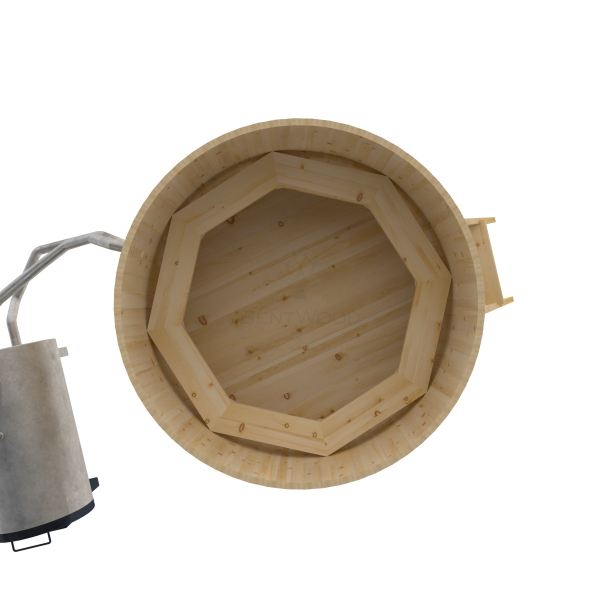 Купель BentWood Фурако из кедра D 1.8 (H 1.0/Стандарт) с наружной печкой. Фото № 4
