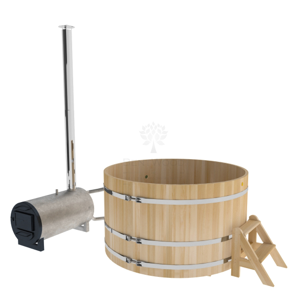 Купель BentWood Фурако из кедра D 1.8 (H 1.0/Премиум) с наружной печкой. Фото № 1