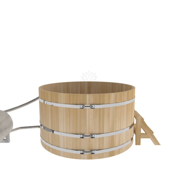 Купель BentWood Фурако из кедра D 1.8 (H 1.0/Премиум) с наружной печкой. Фото № 6