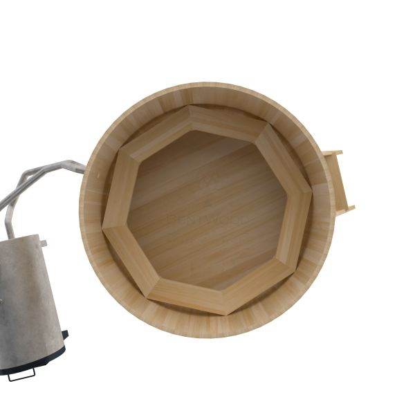 Купель BentWood Фурако из кедра D 1.8 (H 1.0/Премиум) с наружной печкой. Фото № 8