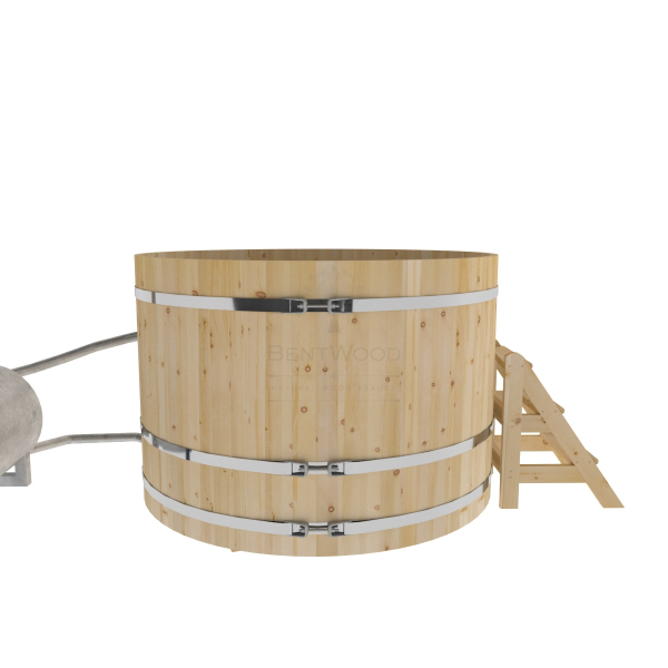Купель BentWood Фурако из кедра D 1.8 (H 1.2/Стандарт) с наружной печкой. Фото № 6