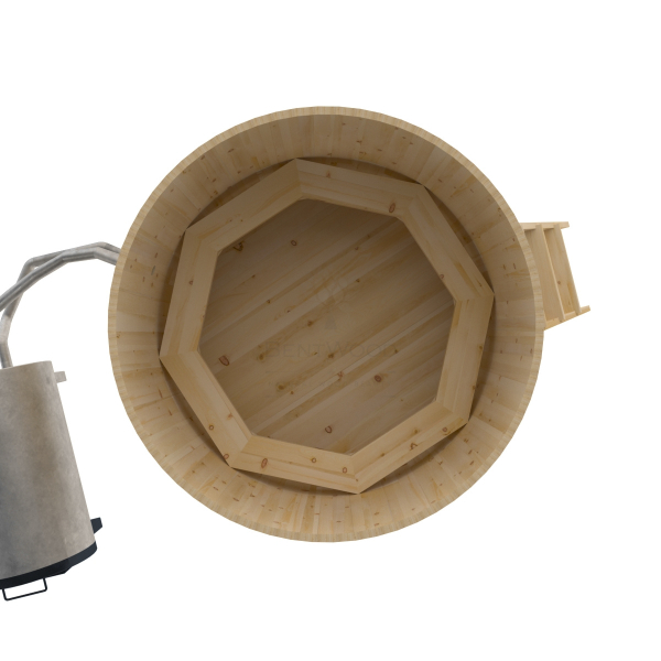 Купель BentWood Фурако из кедра D 1.8 (H 1.2/Стандарт) с наружной печкой. Фото № 8