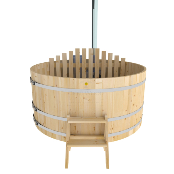 Купель BentWood Фурако из кедра D 2.1 (H 1.0/Стандарт) с внутренней печкой. Фото № 3