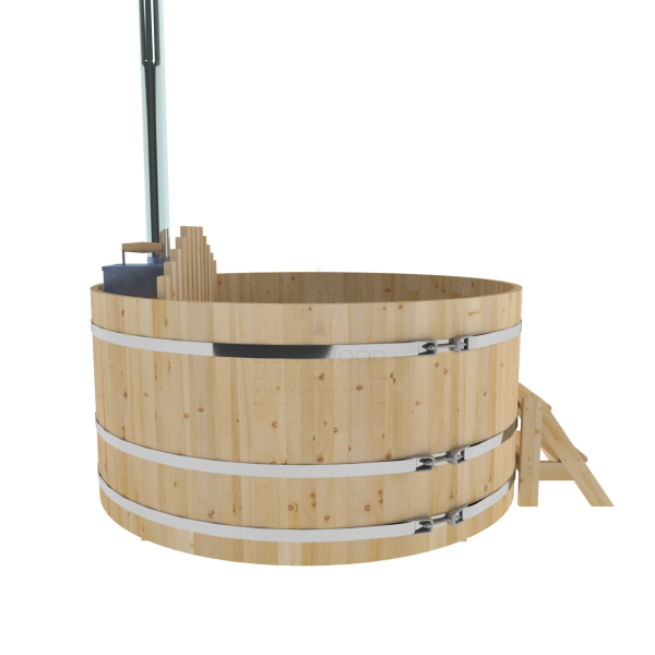 Купель BentWood Фурако из кедра D 2.1 (H 1.0/Стандарт) с внутренней печкой. Фото № 2