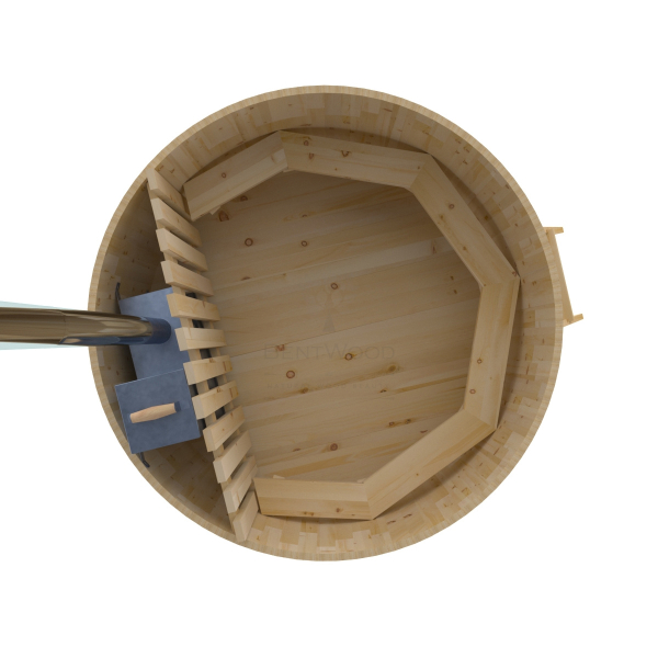 Купель BentWood Фурако из кедра D 2.1 (H 1.0/Стандарт) с внутренней печкой. Фото № 4