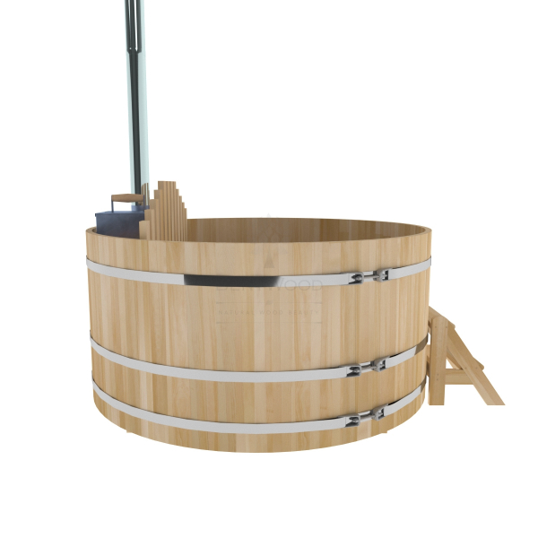 Купель BentWood Фурако из кедра D 2.1 (H 1.0/Премиум) с внутренней печкой. Фото № 5