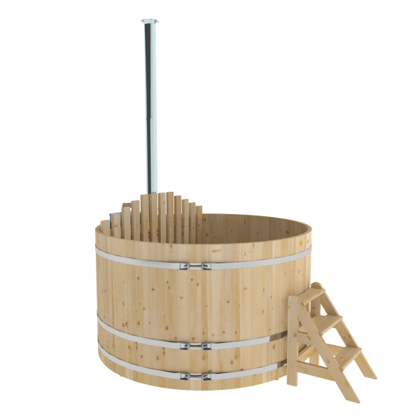 Купель BentWood Фурако из кедра D 2.1 (H 1.2/Стандарт) с внутренней печкой. Фото № 1