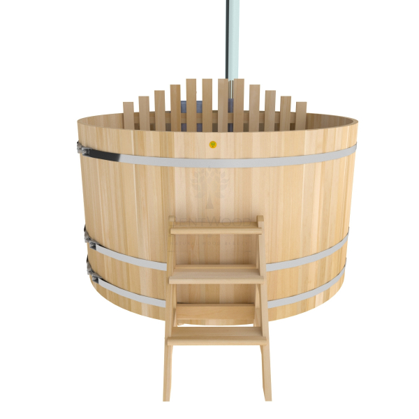 Купель BentWood Фурако из кедра D 2.1 (H 1.2/Премиум) с внутренней печкой. Фото № 4