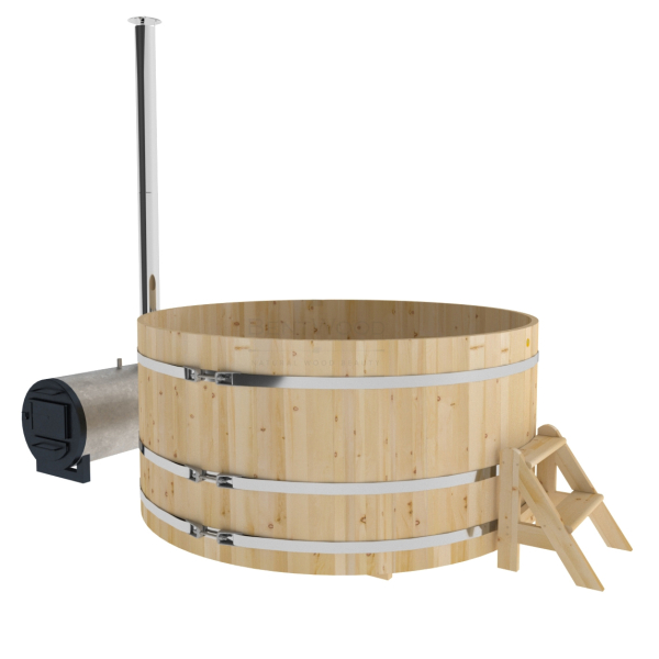 Купель BentWood Фурако из кедра D 2.1 (H 1.0/Стандарт) с наружной печкой. Фото № 1