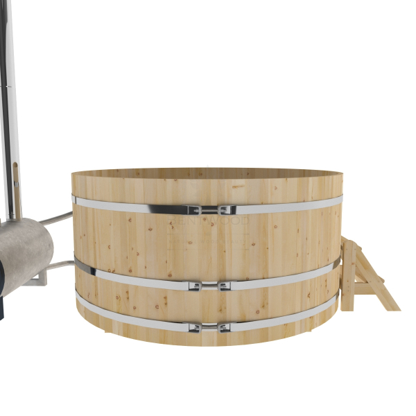 Купель BentWood Фурако из кедра D 2.1 (H 1.0/Стандарт) с наружной печкой. Фото № 2