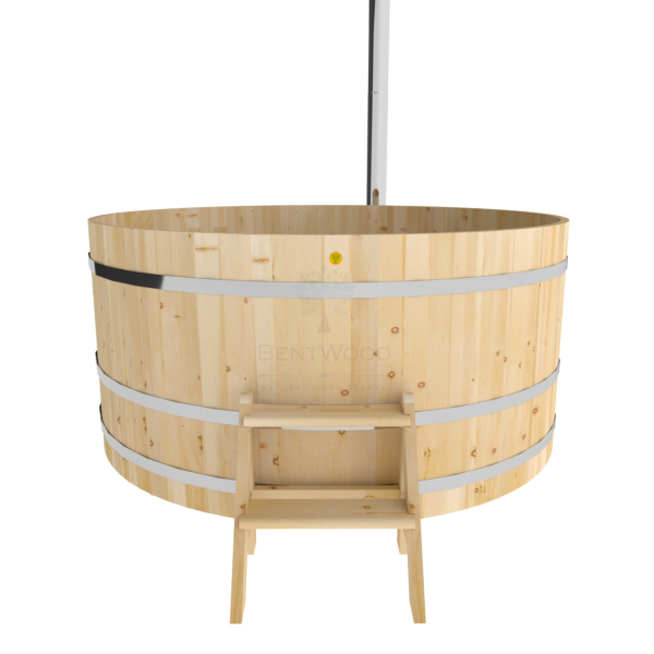 Купель BentWood Фурако из кедра D 2.1 (H 1.0/Стандарт) с наружной печкой. Фото № 3