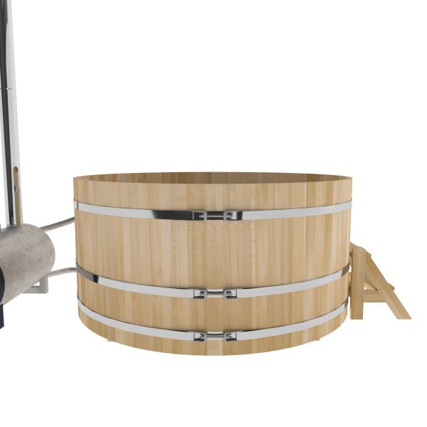 Купель BentWood Фурако из кедра D 2.1 (H 1.0/Премиум) с наружной печкой. Фото № 6