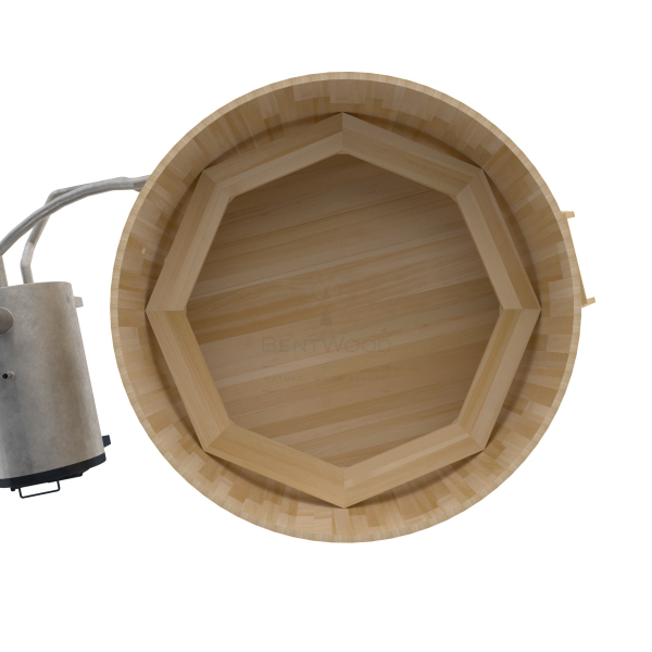 Купель BentWood Фурако из кедра D 2.1 (H 1.0/Премиум) с наружной печкой. Фото № 8
