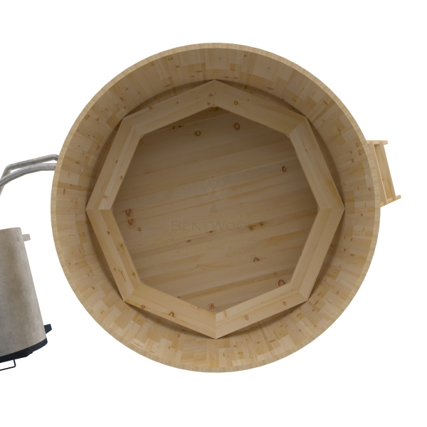 Купель BentWood Фурако из кедра D 2.1 (H 1.2/Стандарт) с наружной печкой. Фото № 8